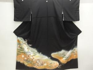 作家物　時代人物風景模様留袖(比翼付き)